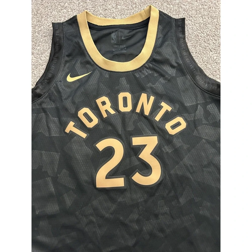 Nike Toronto Raptors Jersey L Black Gold VanVleet 23 Excellent City Edition‎